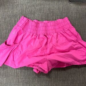 Hot pink free people movement get your flirt on shorts